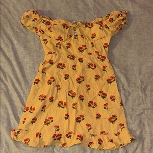 Urban Outfitters Yellow Smocked dress